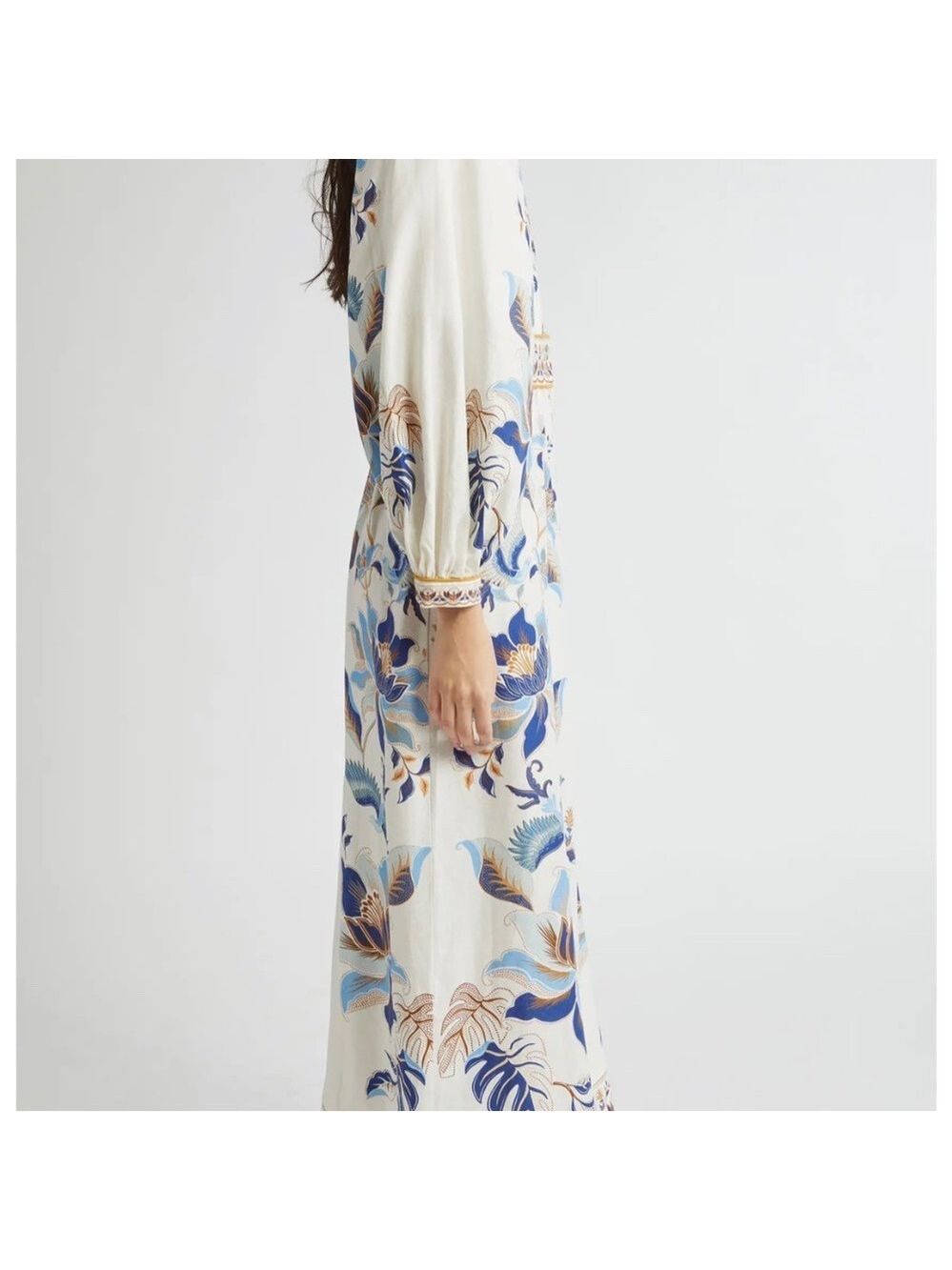Farm Rio Mystic Blue Lotus Placed Maxi Dress - Picture 5 of 10